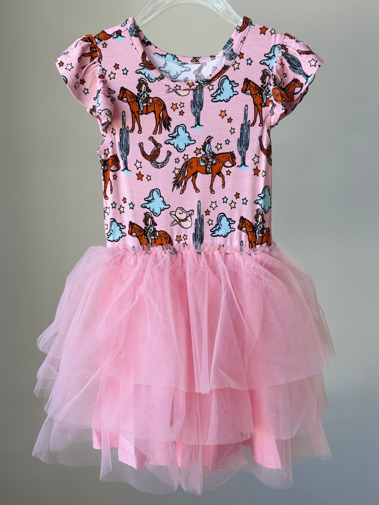 Flutter Sleeve Tulle Dress